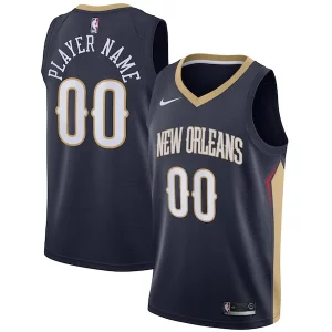 Lujoso New Orleans Pelicans Nike Swingman Custom Jersey Navy Icon Edition  para la gran final