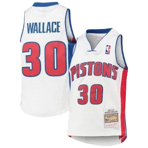 Robusto Lujoso Genial Rasheed Wallace Detroit Pistons Youth 2003/04 Hardwood Classics Swingman Jersey White  para la gran final