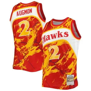 Increíble Stacey Augmon Atlanta Hawks 1991/92 Hardwood Classics Marble Swingman Jersey Red  para la gran final