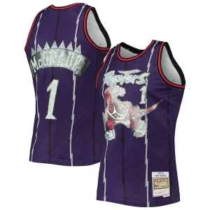 Elegante Encantador Fácil de llevar Tracy McGrady Toronto Raptors 1998/99 Hardwood Classics NBA 75th Anniversary Diamond Swingman Jersey Purple  para la gran final