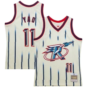 Hermoso Comodo Yao Ming Houston Rockets Chainstitch Swingman Jersey Cream  para la gran final