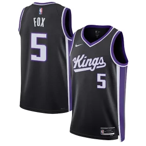Comodo Delicioso Cool De'Aaron Fox Sacramento Kings Nike Unisex Swingman Jersey Icon Edition Black/White  para la gran final