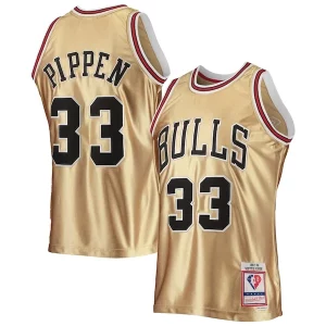 Estupendo Hermoso Maravilloso Scottie Pippen Chicago Bulls 75th Anniversary 1997/98 Hardwood Classics Swingman Jersey Gold  para la gran final