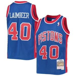 Clásico Bill Laimbeer Detroit Pistons Youth 1988/89 Hardwood Classics Swingman Jersey Blue  para la gran final