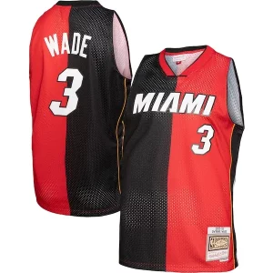 Moderno Perfecto Resistente Dwyane Wade Miami Heat Big & Tall Hardwood Classics 2005/06 Split Swingman Jersey Black/Red  para la gran final