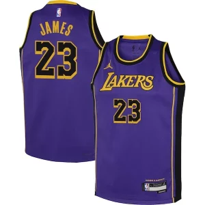 Robusto LeBron James Los Angeles Lakers Jordan Brand Youth Performance Swingman Jersey Statement Purple  para la gran final