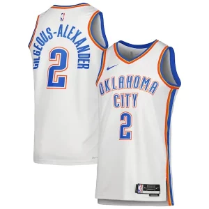 Genial Shai Gilgeous Alexander Oklahoma City Thunder Nike Unisex Swingman Jersey Association Edition White/Blue  para la gran final