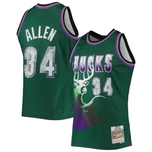 Estupendo Encantador Exquisito Ray Allen Milwaukee Bucks 1996/97 Hardwood Classics NBA 75th Anniversary Diamond Swingman Jersey Green  para la gran final