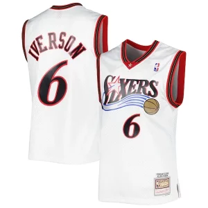 Sofisticado Allen Iverson Philadelphia 76ers 2001/02 Hardwood Classics Swingman Jersey White/Red  para la gran final