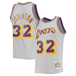 Chulo Robusto Magic Johnson Los Angeles Lakers 1984 85 Hardwood Classics Reload 2.0 Throwback Swingman Jersey Gray  para la gran final