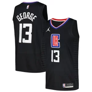 Fantástico Elegante Paul George LA Clippers Jordan Brand Nike Swingman Player Jersey Statement Edition Black  para la gran final