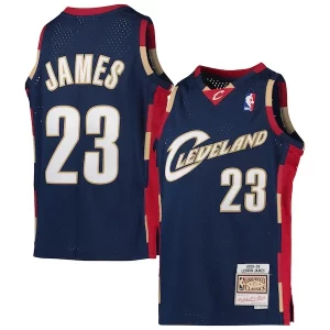 Exquisito LeBron James Cleveland Cavaliers Youth 2008 09 Hardwood Classics Swingman Jersey Navy  para la gran final
